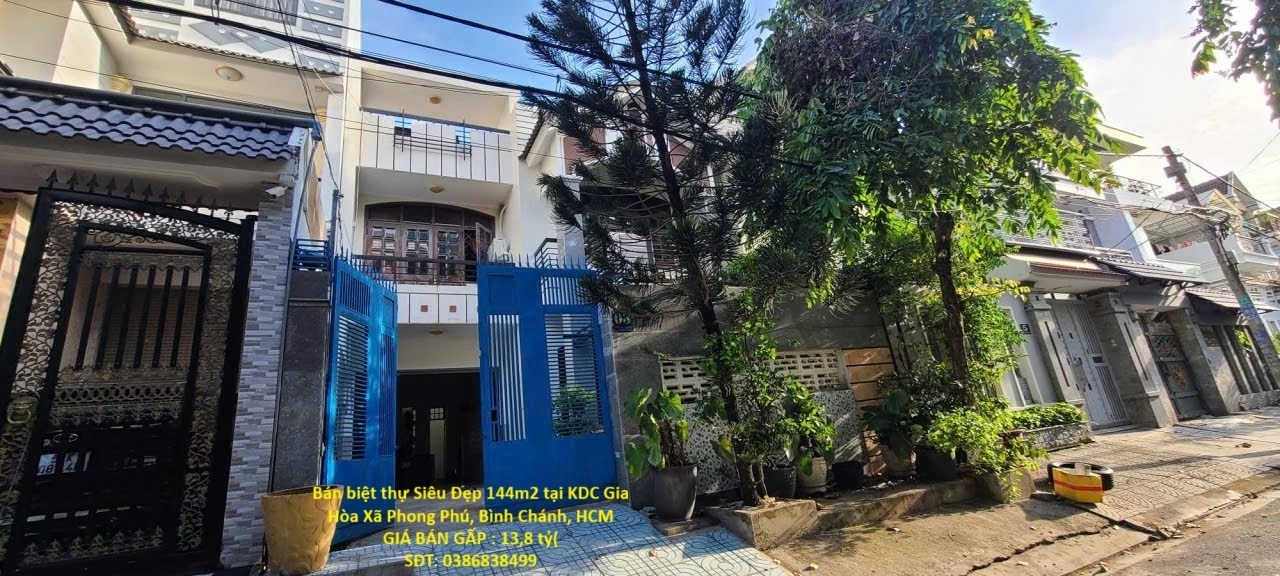Bán biệt thự Siêu Đẹp 144m2 tại KDC Gia Hòa Xã Phong Phú Bình Chánh HCM