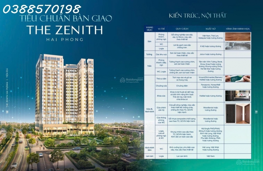 Bán căn hộ 2PN 2WC 66m2 tại The Zenith Hải Phòng giá 23 tỷ