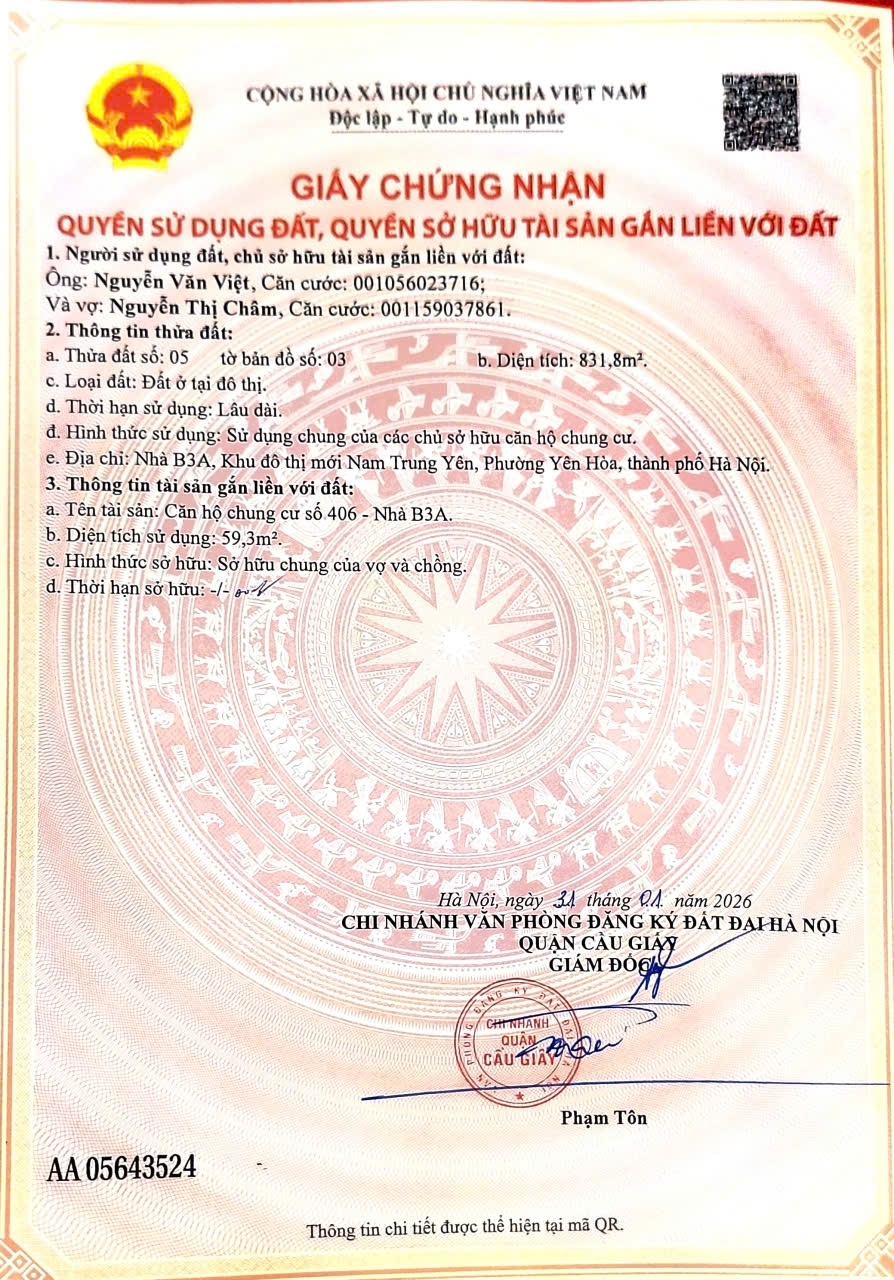 BÁN CĂN HỘ CHUNG CƯ KHU ĐTM NAM TRUNG YÊN CẦU GIẤY HÀ NỘI – CĂN GÓC 2 MẶT THOÁNG