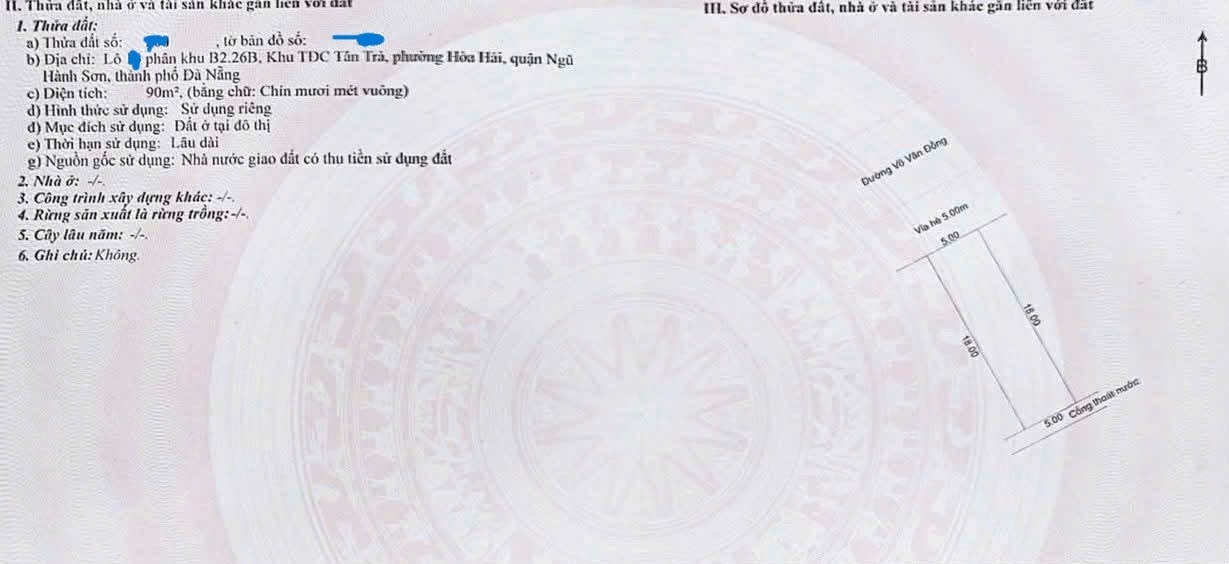 Bán cặp đất biển Võ Văn Đồng Tân Trà Ngũ Hành Sơn