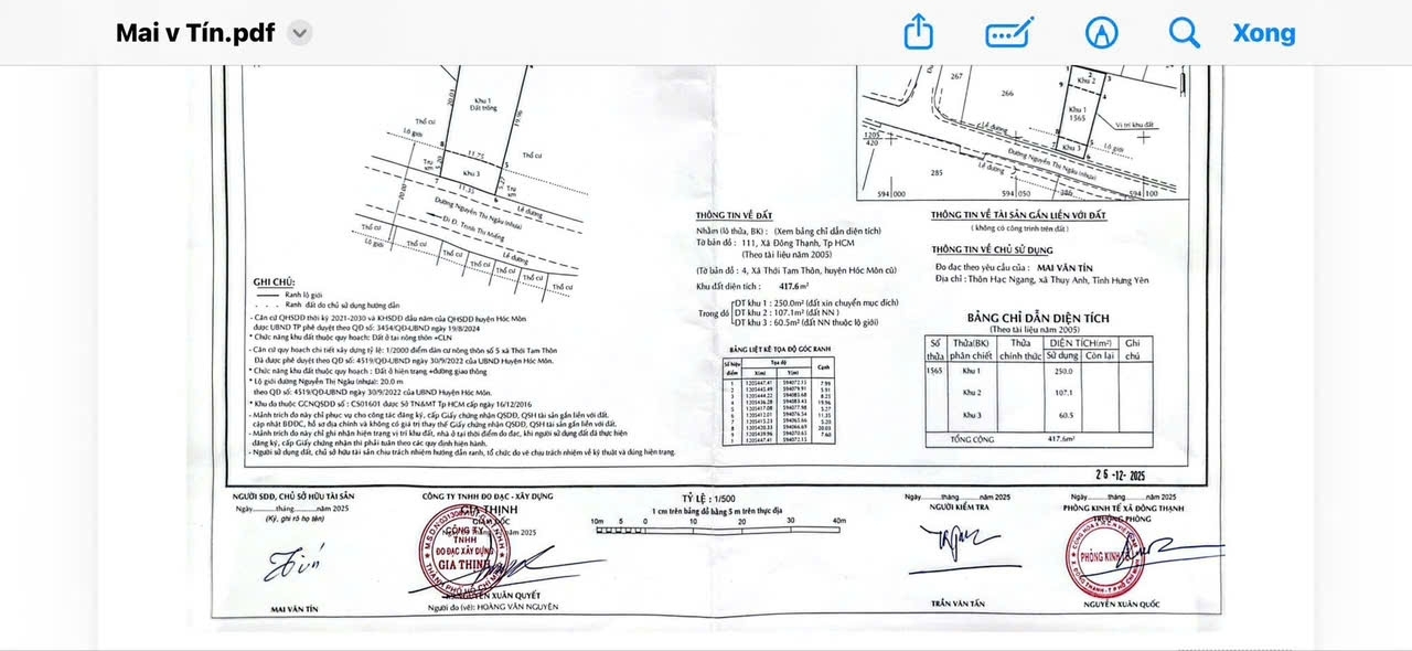BÁN ĐẤT (11X38) MẶT TIỀN NGUYỄN THỊ NGÂU THỚI TAM THÔN HÓC MÔN