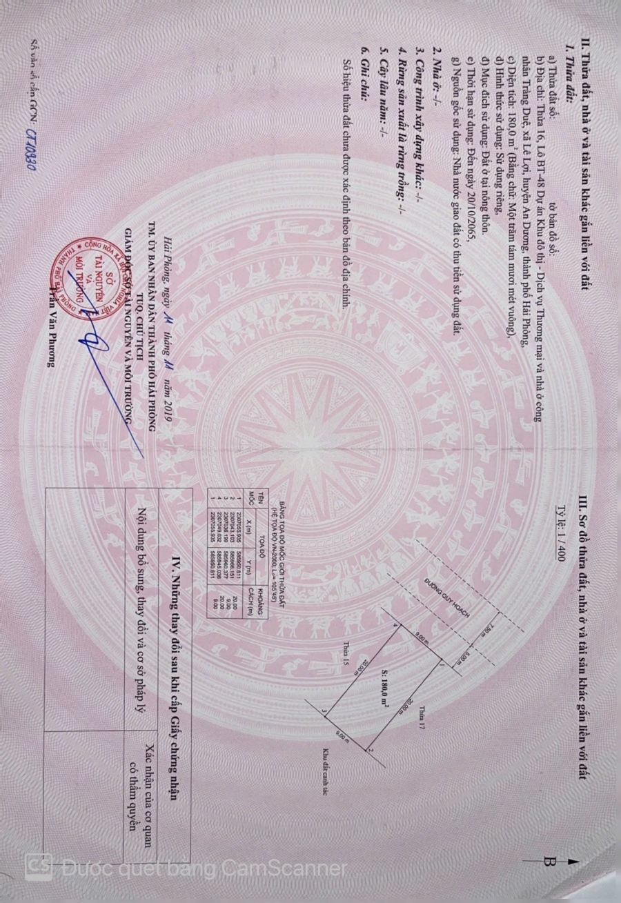 Bán đất 180m2 và 240m2 tại Seoul Ecohomes Tràng Duệ An Dương