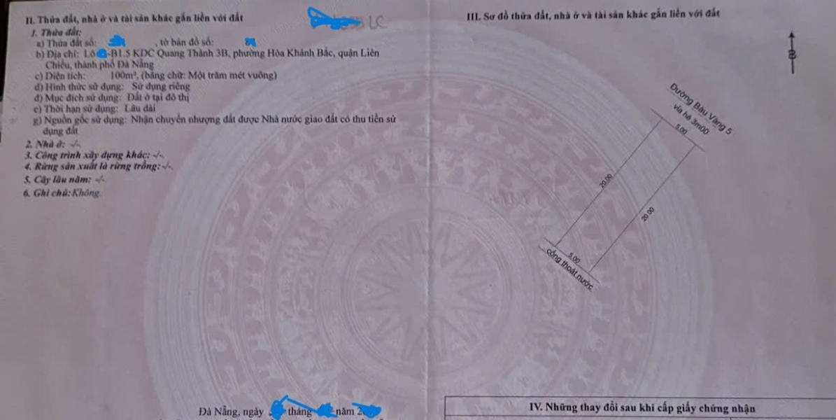 Bán đất đường 75m Bàu Vàng 5 - Ngay ĐẠI HỌC BÁCH KHOA