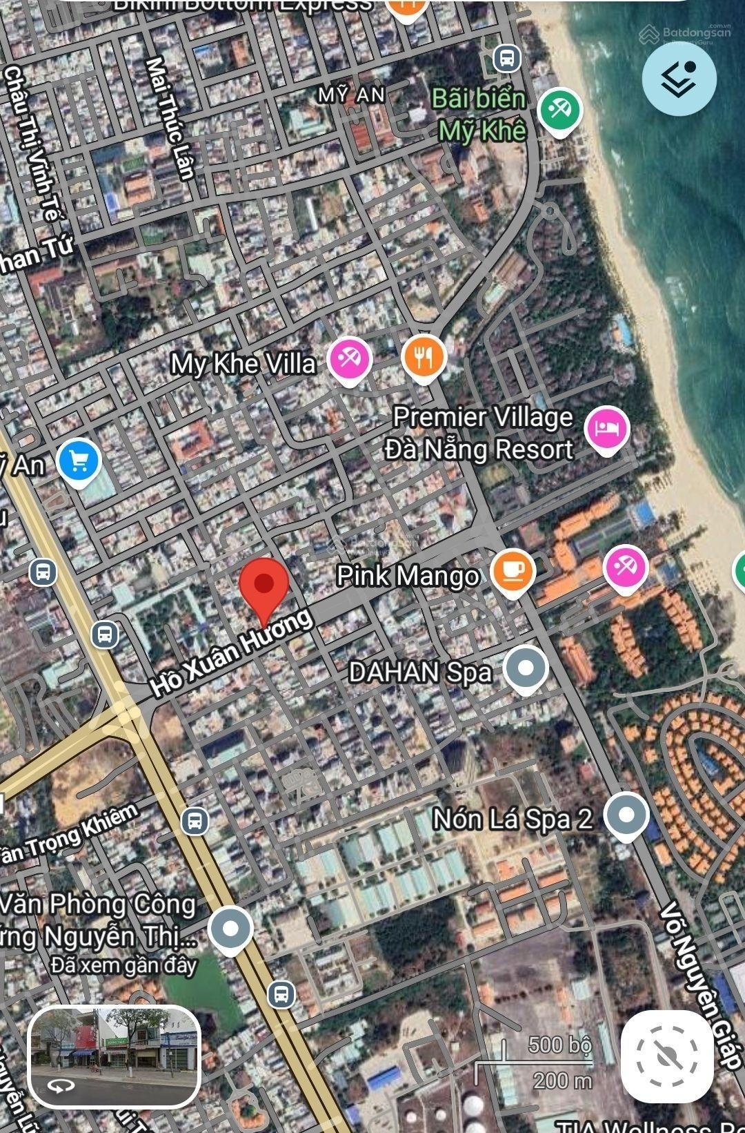 Bán đất đường Hồ Xuân Hương Dt 265m2 ngang 10m gần biển Mỹ Khê