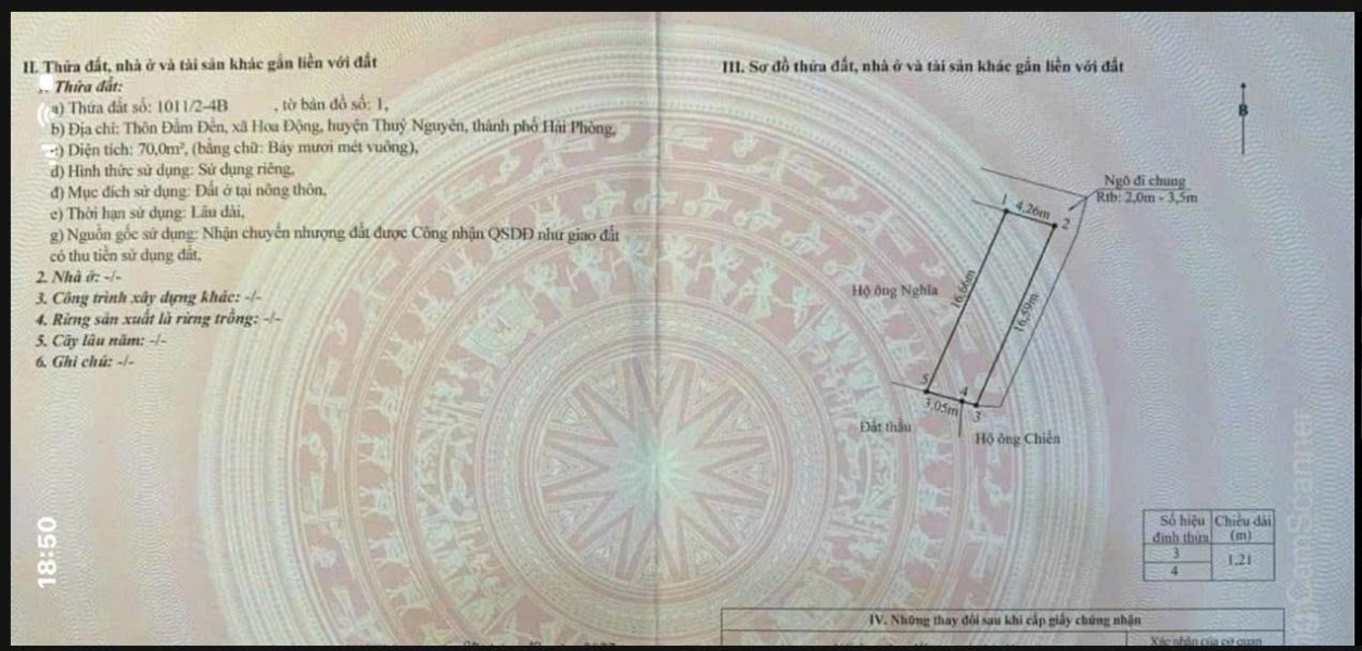 Bán đất lô góc - Đầm Nền Hoa Động Thuỷ Nguyên HP sát khu Huy Hoàng Hoa Động