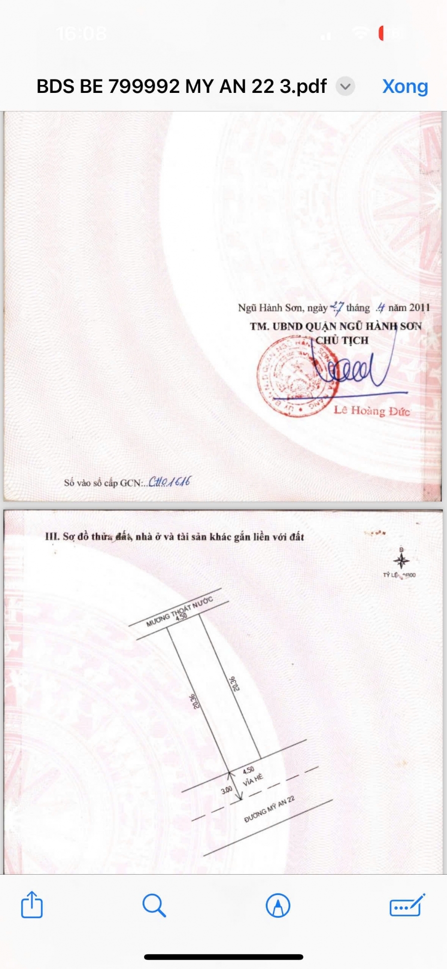 Bán đất mt đường MỸ AN 22 - Ngũ Hành Sơn .DT 92m2 giá 9ty8 thương lượng LH 0942992361