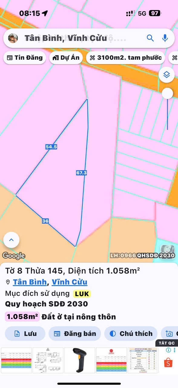 Bán đất tại Phường Tân Triều. Vĩnh Cửu. Đồng Nai-0909808615