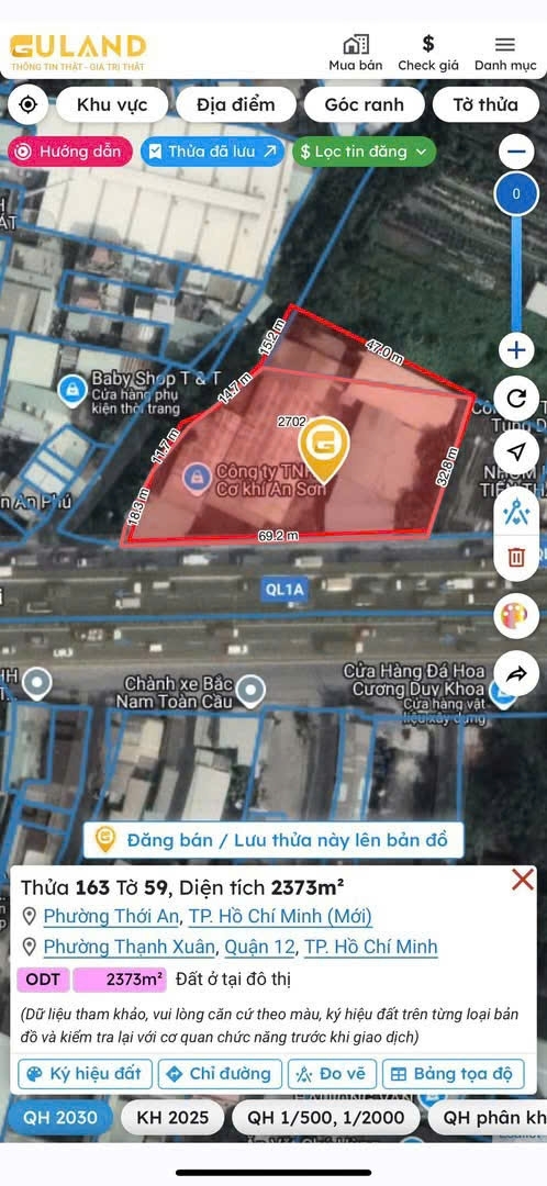 BÁN GẤP NHÀ XƯỞNG MẶT TIỀN QUỐC LỘ 1A – THẠNH XUÂN Q12 – GIẢM SÂU CÒN 50 TỶ
