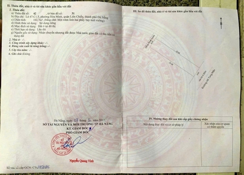 Bán lô đất đường Hồ Tùng Mậu - Hoà Khánh - Đà Nẵng