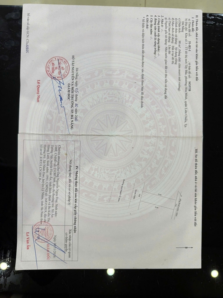 Bán lô đất đường Nguyễn Xí Liên Chiểu Đà Nẵng Giá 6 ty 750triệu