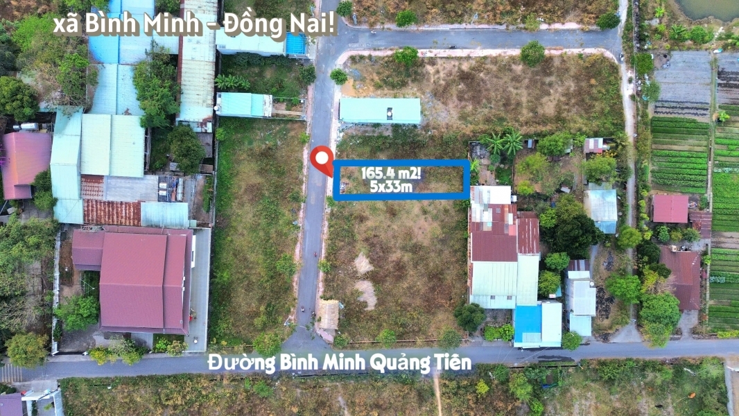 Bán lô đất gần chợ Trà Cổ - giá 135 tỷ 165m2 xã Bình Minh Đồng Nai