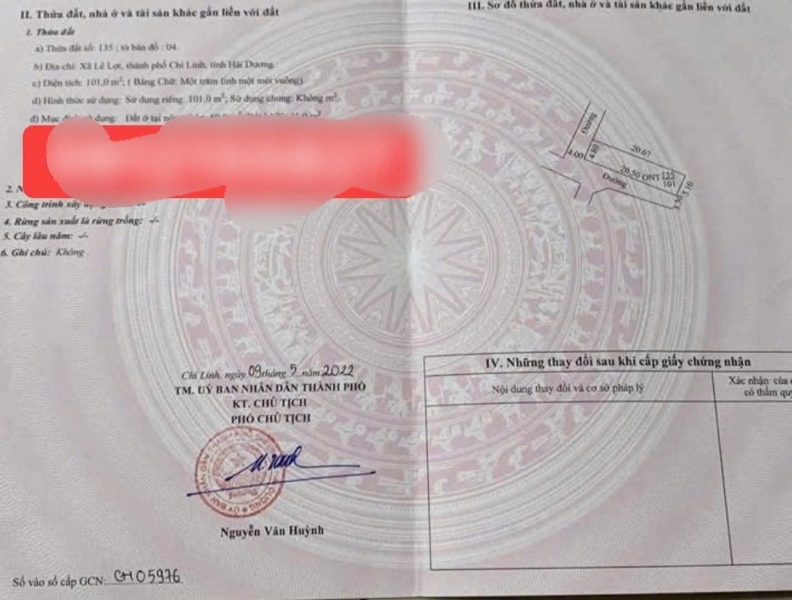 BÁN LÔ ĐẤT LÊ LỢI PHƯỜNG TRẦN HƯNG ĐẠO - CHÍ LINH - THÀNH PHỐ HẢI PHÒNG