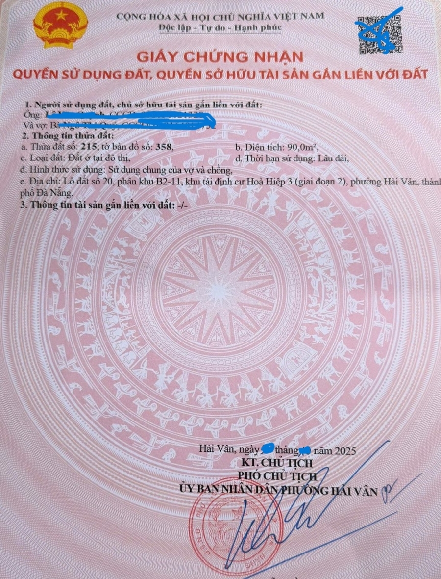 BÁN LÔ ĐẤT MẶT TIỀN TĐC HÒA HIỆP 3 (ĐỒNG CỬA 3) - PHƯỜNG HÒA HIỆP NAM