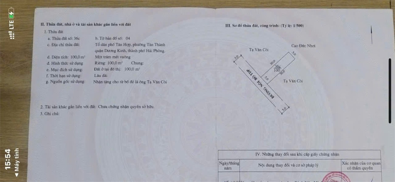 Bán lô đất Tân Thành – Dương Kinh – Giá 2x tỷ  Ngõ thông 5m  Hàng hiếm khu dân cư  ZALO 0567 222 555