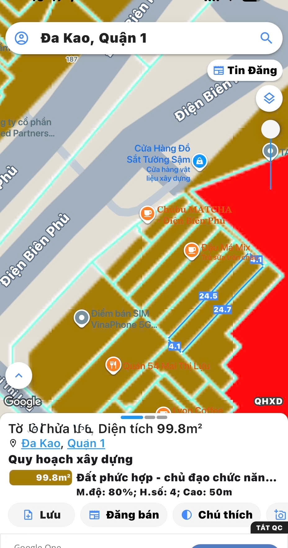 BÁN NHÀ C4 Đ.ĐIỆN BIÊN PHỦ ĐAKAO QUẬN 1 - DT 100M2 NGANG 4M*25M VUÔNG A4 - CHÍNH CHỦ XƯA 0938676685