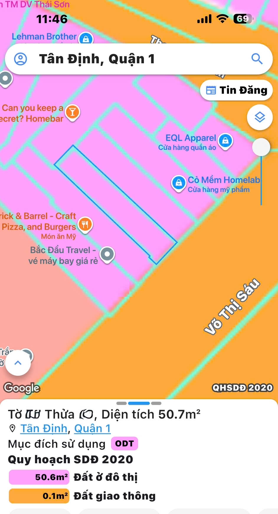 BÁN NHÀ MẶT TIỀN Đ.VÕ THỊ SÁU TÂN ĐỊNH QUẬN 1 - DT 52M2 FULL THỔ CƯ VUÔNG ĐẸP - VIEW CÔNG VIÊN