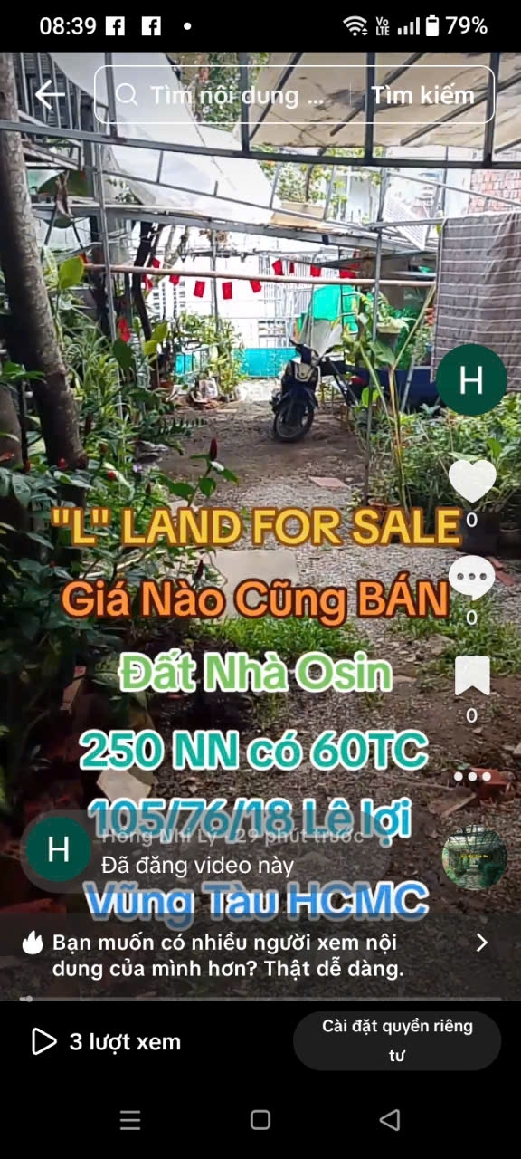 CẦN BÁN ĐẤT VỊ TRÍ ĐẸP – TIỀM NĂNG SINH LỜI CAO TẠI LÊ LỢI VŨNG TÀU