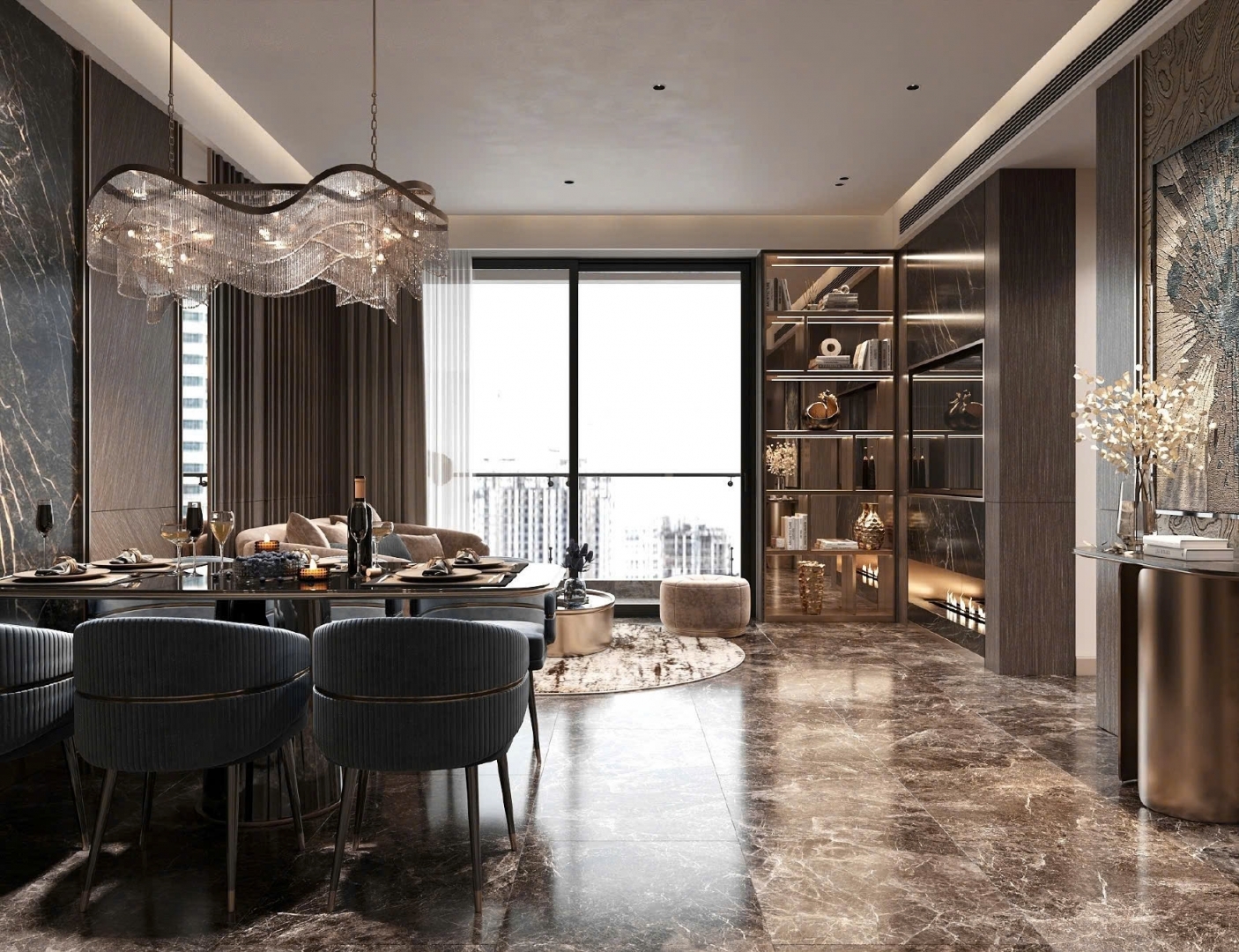 Căn hộ 82m² thiết kế 2 phòng ngủ + thêm không gian phụ lý tưởng làm phòng làm việc hoặc phòng cho
