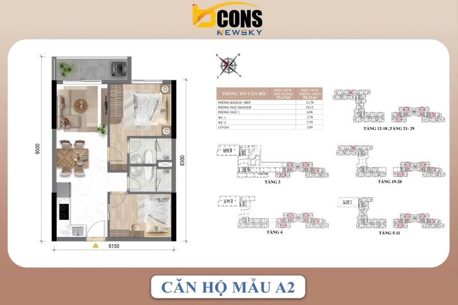 CĂN HỘ MẶT TIỀN QUỐC LỘ 13 2PN-2WC 65M2