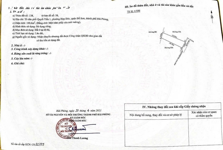 CHÍNH CHỦ BÁN – LÔ ĐẤT GIÁ RẺ GẦN BIỂN – HỢP ĐỨC ĐỒ SƠN HẢI PHÒNG