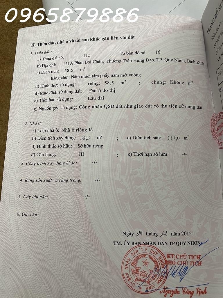 CHÍNH CHỦ bán nhà mặt phố Phan Bội Châu trung tâm Quy Nhơn - 585m² 3 tầng