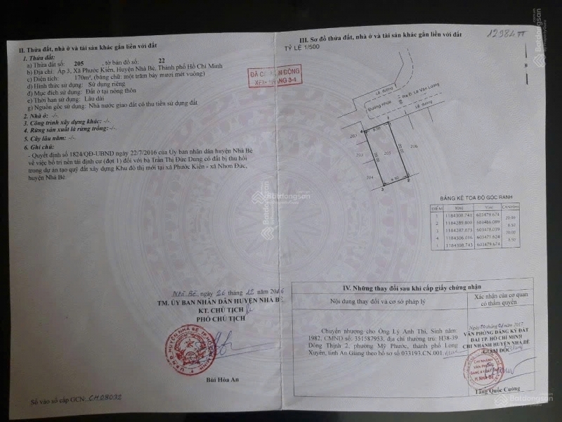 Chính chủ bán nhanh lô đất nền dự án Lập Phúc xã Phước Kiển Nhà Bè