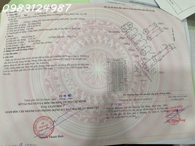 Chính chủ cần bán gấp lô đất và tài sản trên đất - Pháp lý hoàn chỉnh - Bình Trị Đông B Bình Tân