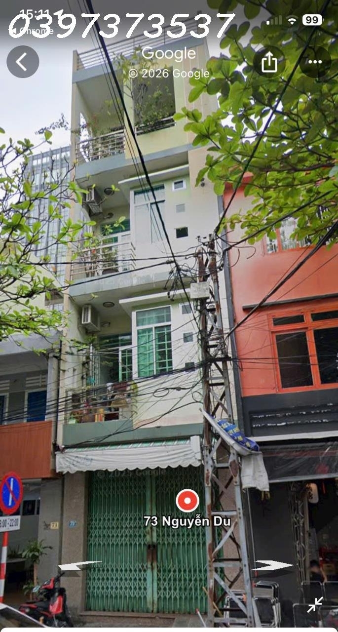 Chính chủ cần bán nhà mặt tiền 4 tầng đường Nguyễn Du Hải Châu Đà NẵngDT 48m2 12 tỷ TL