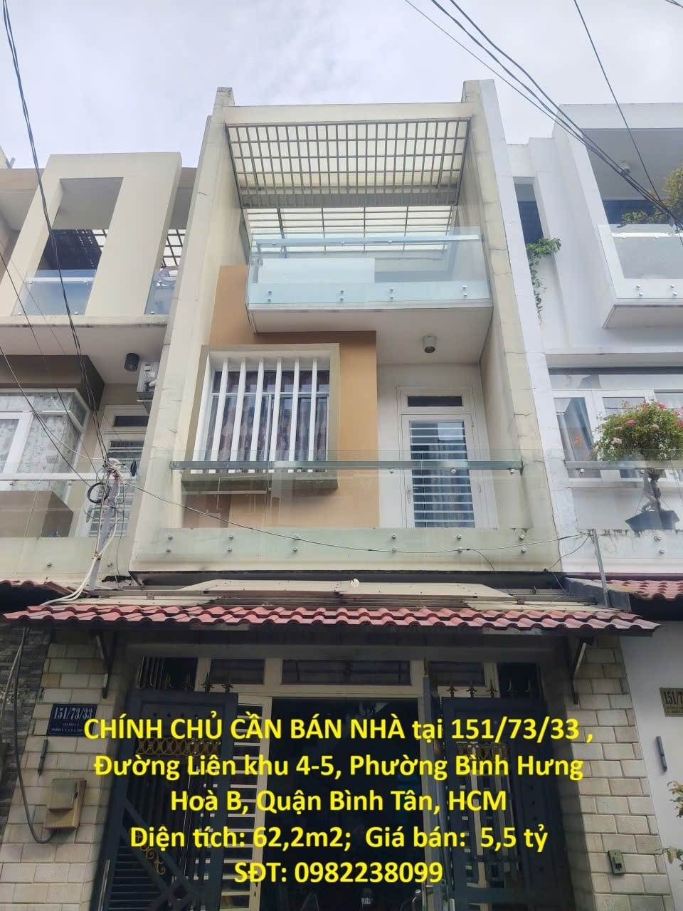 CHÍNH CHỦ CẦN BÁN NHÀ tại 151/73/33  Đường Liên khu 4-5 Phường Bình Hưng Hoà B Quận Bình Tân HCM