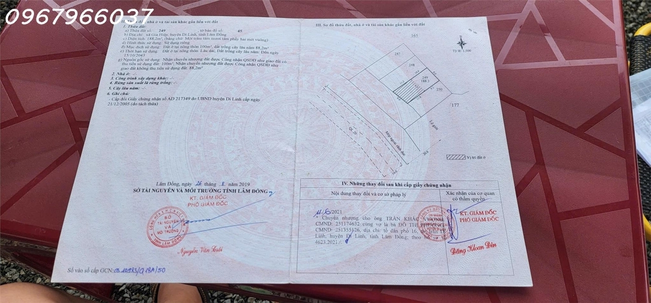 Chính chủ cần tiền bán nhah lô đất mặt tiền quốc lộ 20 đường đi Đà Lạt 400m thổ cư