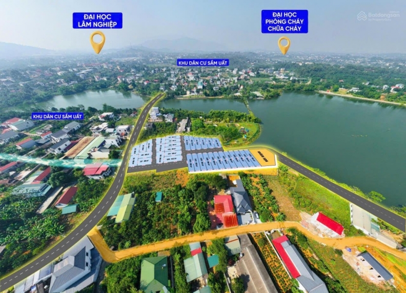 Chính chủ độc quyền bán 23 lô đất mặt hồ xã Phú Cát Hoà Lạc vừa ra hàng 100% thổ cư 3 tỷ/lô 120m2