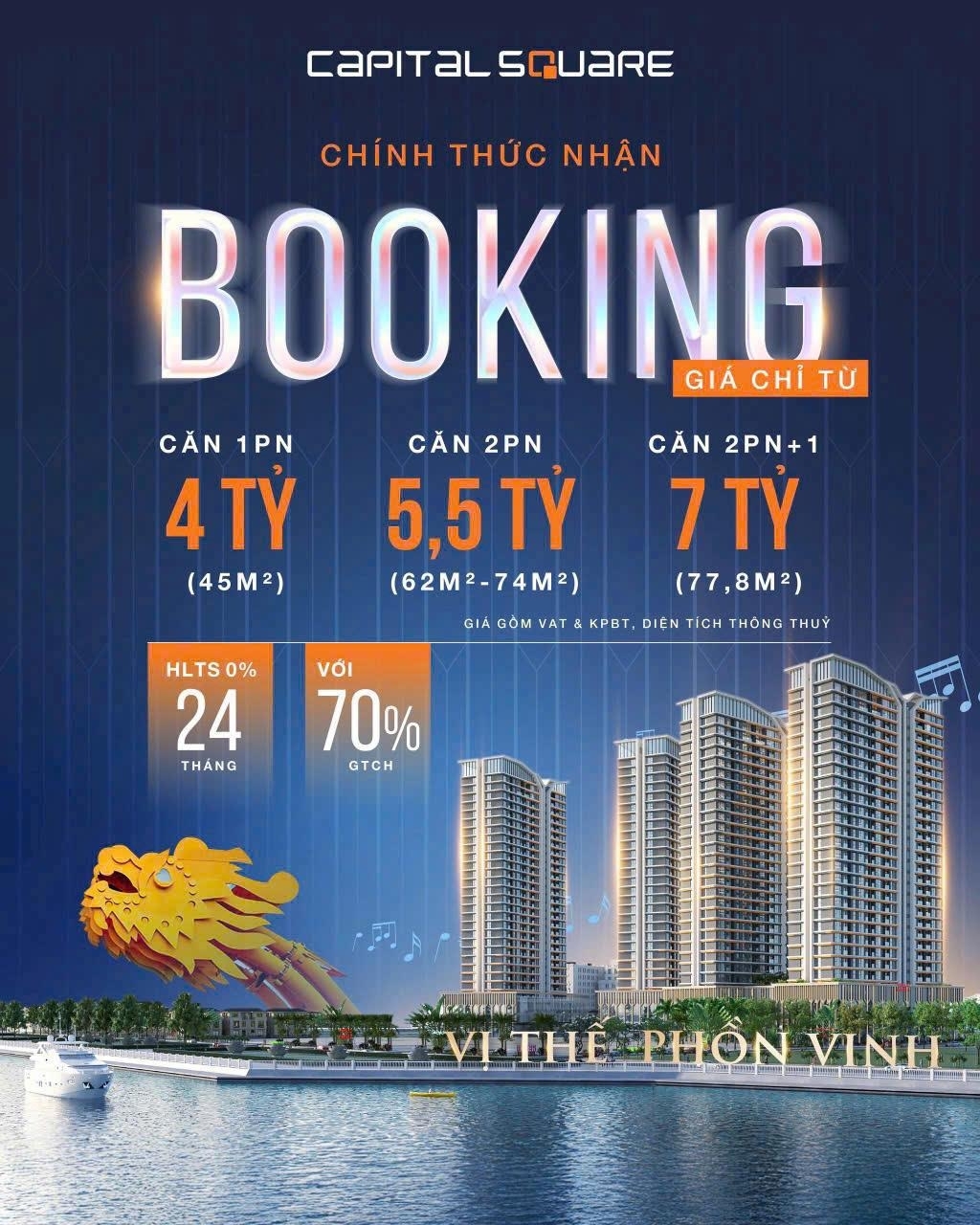 CHÍNH THỨC NHẬN BOOKING CAPITAL SQUARE - VỊ TRÍ SÔN HÀN TP ĐÀ NẴNG