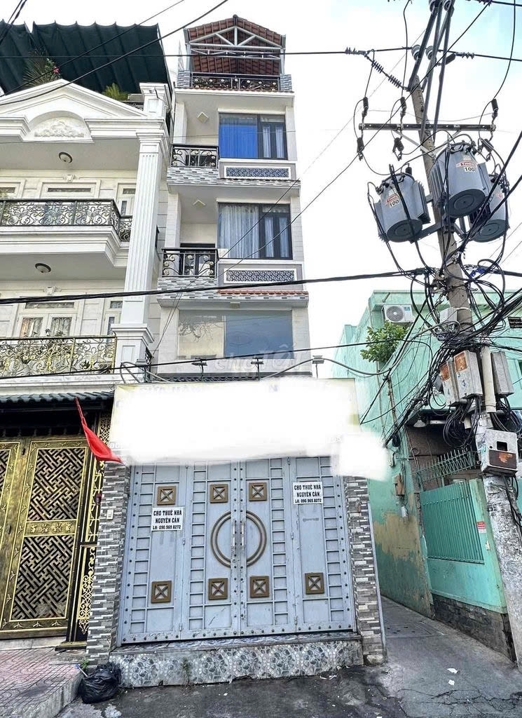 CHO THUÊ NHÀ 1 TRỆT 1 LỬNG 2 LẦU MỚI 100% 48M2 5PN- MẶT TIỀN 198F Đ.XÓM CHIẾU P.15 Q.4