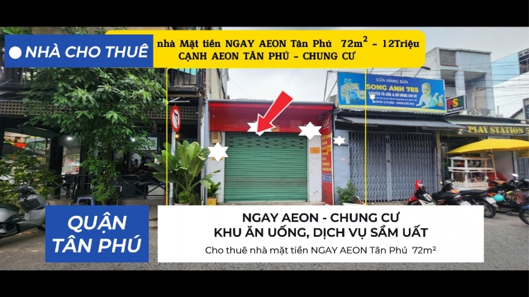 Cho thuê nhà mặt tiền Âu Cơ q.Tân Phú 95m²3TẦNG - 29Triệu - KHU CỰC SẦM UẤT