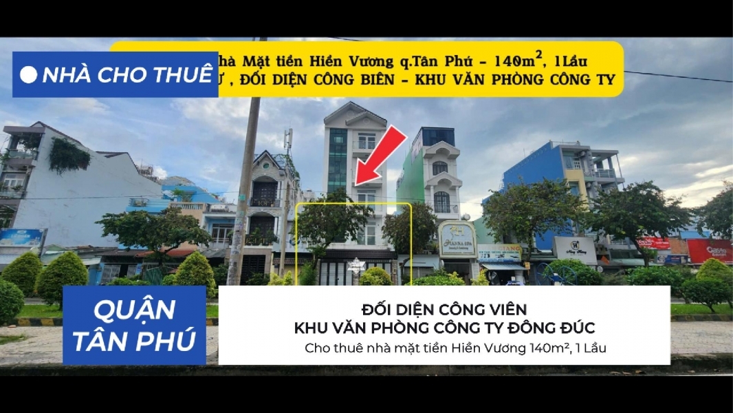 Cho thuê nhà mặt tiền Hiền Vương 140m² 1 Lầu - NGANG 7M