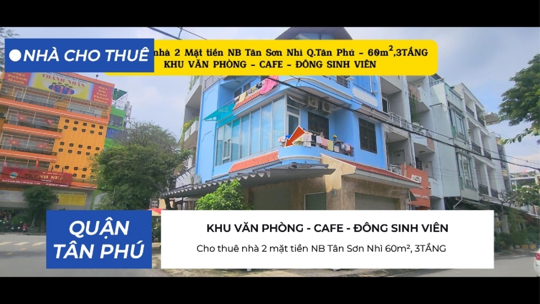 Cho thuê nhà mặt tiền Lũy Bán Bích 106m² 4TẦNG - KHU THƯƠNG HIỆU SẦM UẤT