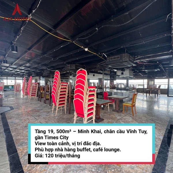 CHO THUÊ TẦNG 19 – TÒA A25 MINH KHAI HAI BÀ TRƯNG HÀ NỘI - 500M2 - 120TR/THÁNG
