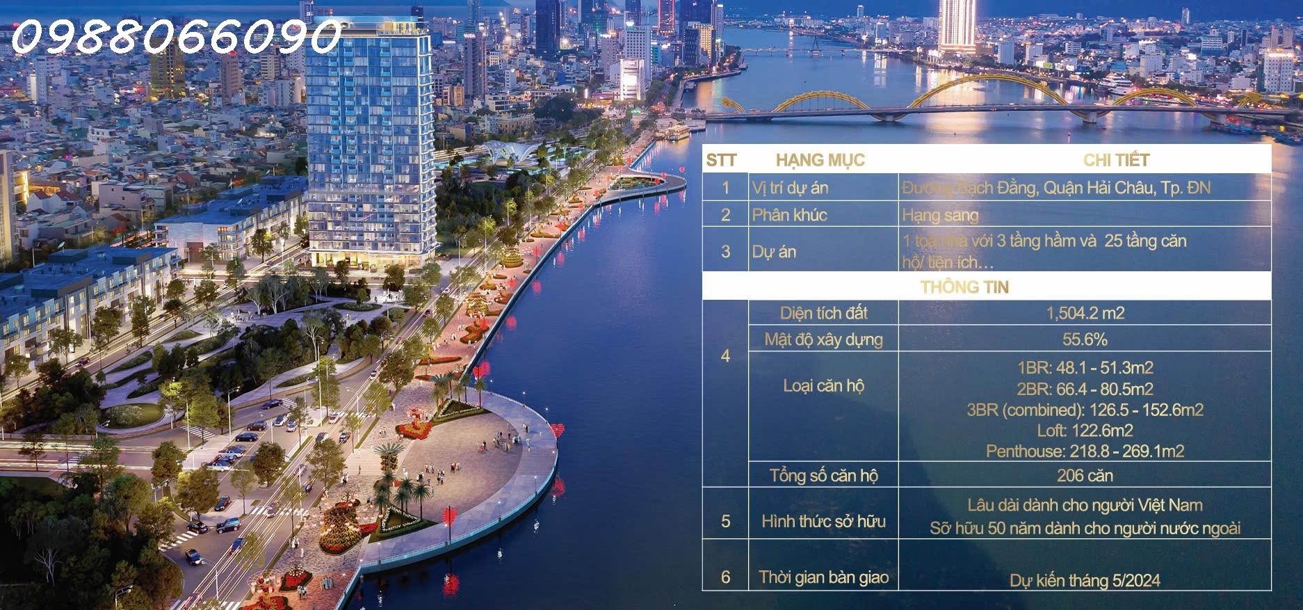 Cọc 100 triệu nhận ngay Căn Hộ FilMore Bạch Đằng Tp.Đà Nẵng