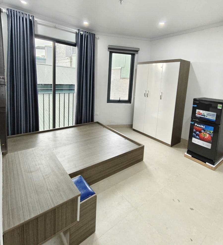 (Cực Hiếm) Căn hộ Studio 28m2 mới khai trương ngõ 58 Trần Bình - Có phòng bếp riêng - Nhận xe điện