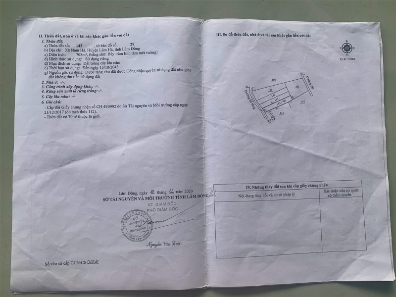 ĐẤT ĐẸP - GIÁ ĐẦU TƯ - CẦN BÁN NHANH LÔ ĐẤT Tại xã Nam Hà Lâm Hà Lâm Đồng