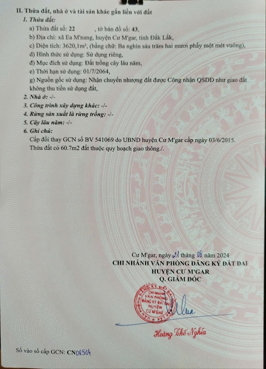 ĐẤT ĐẸP – GIÁ TỐT – CHÍNH CHỦ CẦN BÁN LÔ ĐẤT  tại xã Ea M’nang Cư M’gar Đắk Lắk