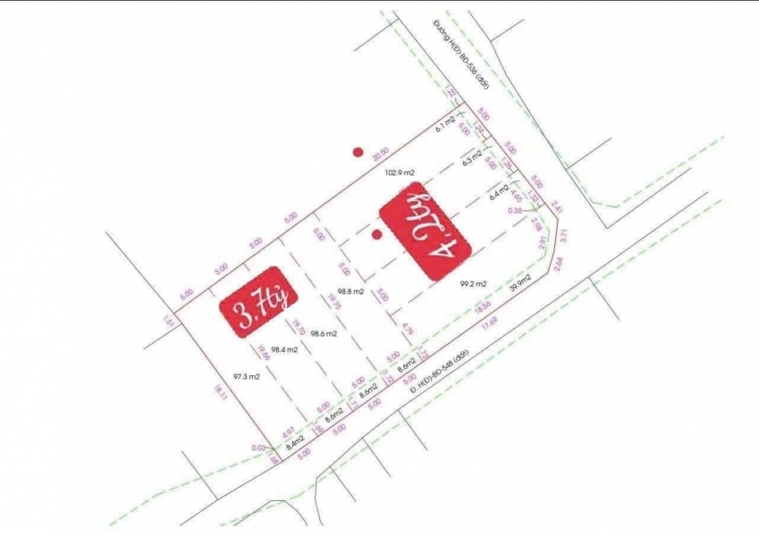 ĐẤT NỀN KÊNH TIÊU 1 BÀ ĐIỂM HÓC MÔN - ĐƯỜNG NHỰA 7M – GẦN PHAN VĂN HỚN