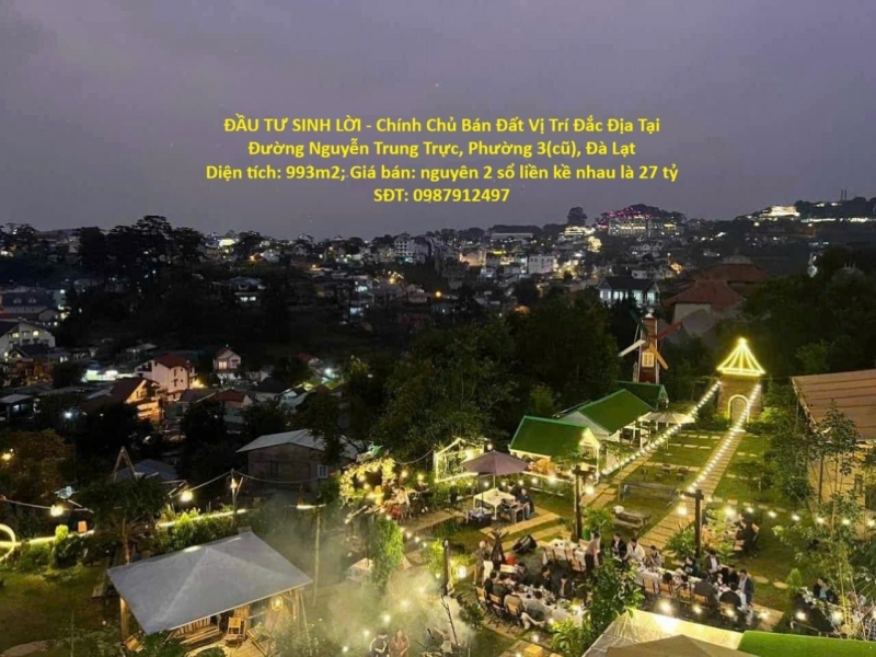ĐẦU TƯ SINH LỜI - Chính Chủ Bán Đất Vị Trí Đắc Địa Tại Đường Nguyễn Trung Trực Phường 3(cũ) Đà Lạt