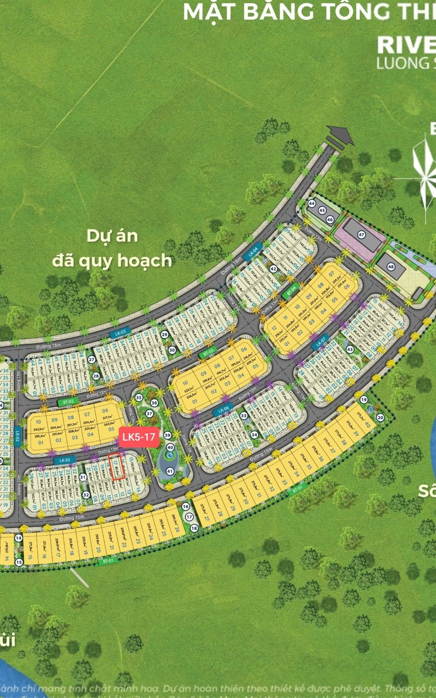 Đỉnh cao vị trí – lô liền kề cạnh công viên trung tâm Riverview Lương Sơn– LK5-17
