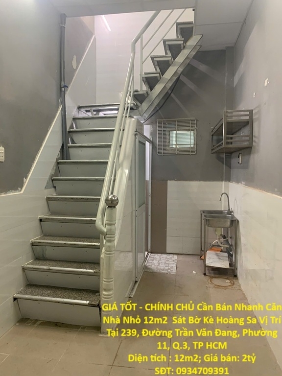 GIÁ TỐT - CHÍNH CHỦ Cần Bán Nhanh Căn Nhà Nhỏ 12m2 Sát Bờ Kè Hoàng Sa Vị Trí Tại Quận 3 TP HCM