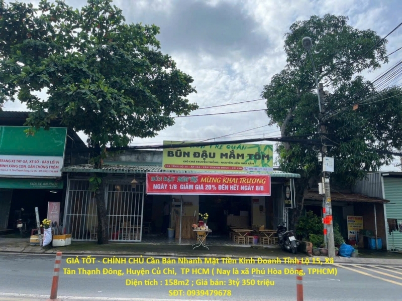 GIÁ TỐT - CHÍNH CHỦ Cần Bán Nhanh Mặt Tiền Kinh Doanh Tỉnh Lộ 15 Huyện Củ Chi TP HCM