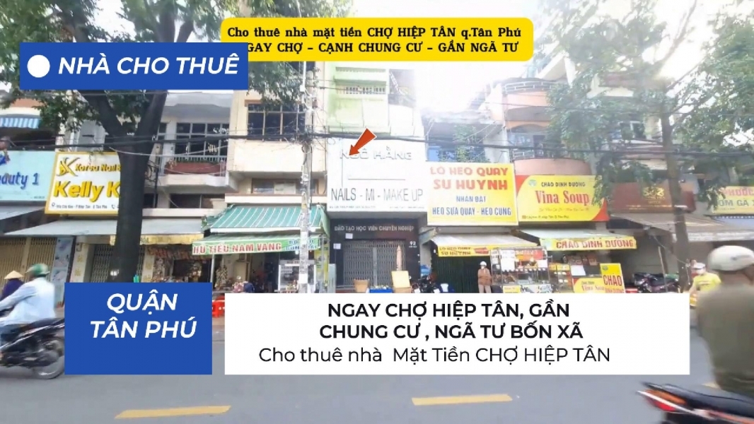 HIẾM-Cho thuê nhà Mặt Tiền CHỢ HIỆP TÂN 64m² 2 Lầu+ST - GẦN CHUNG CƯ
