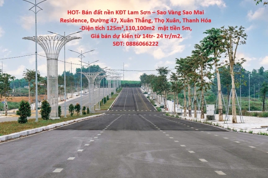 HOT- Bán đất nền KĐT Lam Sơn – Sao Vàng Sao Mai Residence Đường 47 Xuân Thắng Thọ Xuân Thanh Hóa