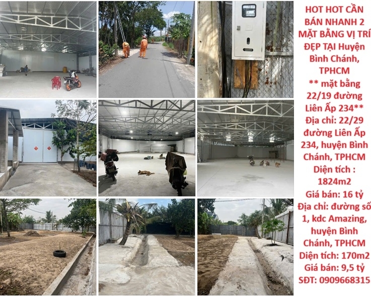 HOT HOT CẦN BÁN NHANH 2 MẶT BẰNG VỊ TRÍ ĐẸP TẠI Huyện Bình Chánh TPHCM