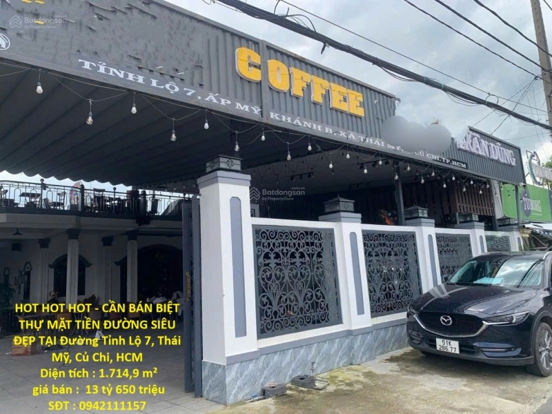 HOT HOT HOT - CẦN BÁN BIỆT THỰ MẶT TIỀN ĐƯỜNG SIÊU ĐẸP TẠI Đường Tỉnh Lộ 7 Thái Mỹ Củ Chi HCM